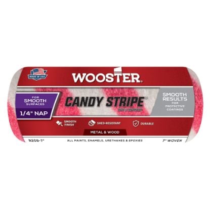 Picture of Wooster 7" Candy Stripe1/4" Naproller Cover Part# - 00R2090070