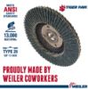 Picture of Weiler® 4-1/2" Tiger Paw Abrasive Flap Disc- Angled- 40Z Part# - 51124