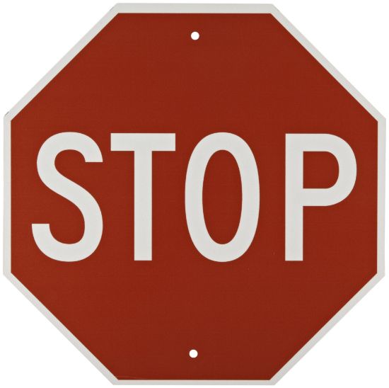 Picture of Brady® 18X18 Wht/Red Traffic Sign Hip Part# - 113280