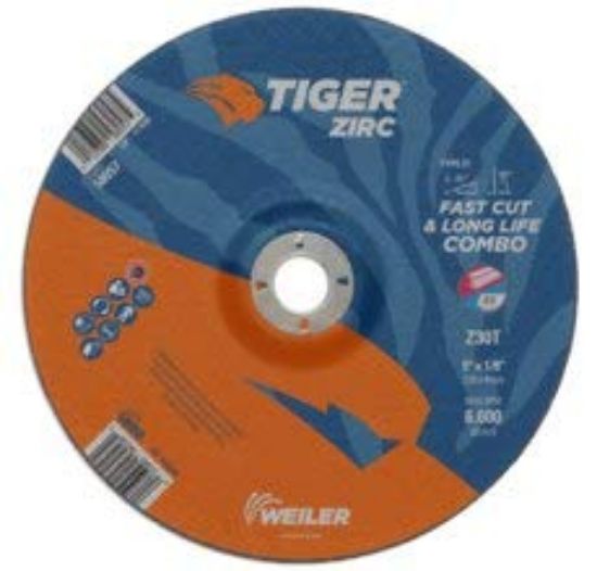 Picture of Weiler® 9 X 1/8 Tiger Zirc T27 Combo Wheel  Z30T  7/8 Ah Part# - 58058