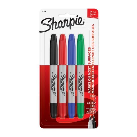 Picture of Sharpie® Sharpie Twin Tip Colors4 Ct Part# - 32174Pp