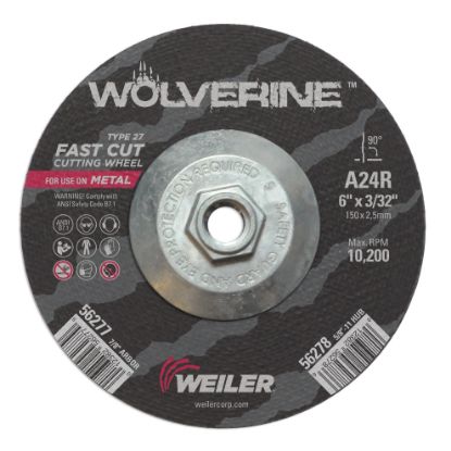 Picture of Weiler® 6 X 3/32 Wolv Ty27 Cut Whl  A24R  5/8-11 Unc Part# - 56278