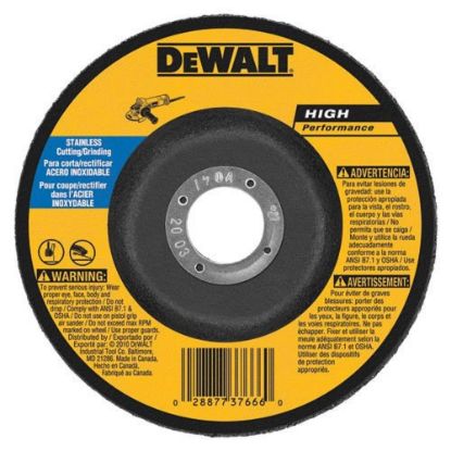 Picture of Dewalt® 6" X 1/8" X 7/8" T27 Stainless Wheel Part# - Dw8457