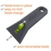 Picture of Slice Slice Auto-Retract Utility Scraper  Black/Green Part# - 10593