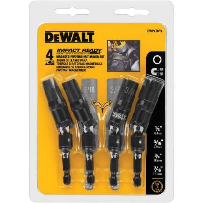 Picture of Dewalt® 4Pc Impact Ready Pivoting Nut Driver Set Part# - Dwpvtdrv