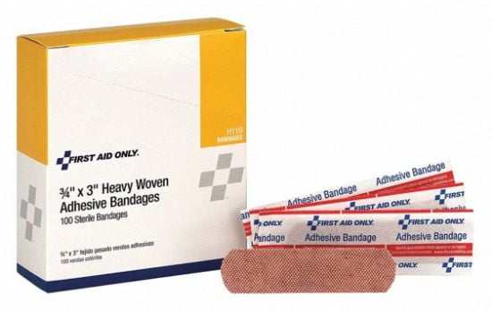 Picture of First Aid Only® 3/4"X3" Heavy Woven Fabric Bandages  100/Box Part# - H119