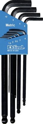 Picture of Eklind Tool 9-Pc Metric Ball-Hex-L-Wrench Key Set Long Se Part# - 13609