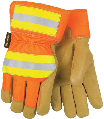 Picture of Mcr Safety Reflect. Pig Lea Palm  Thermosock Orange Part# - 19261S