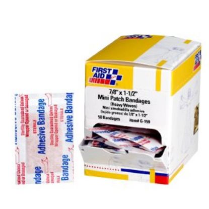 Picture of First Aid Only® 7/8"X1.5" Heavy Woven Fabric Bandages  50/Box Part# - G159