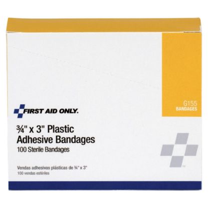 Picture of First Aid Only® 3/4"X3" Plastic Bandages  100/Box Part# - G155