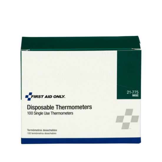 Picture of First Aid Only® Disposable Thermometers 100/Box Part# - 21-775-002