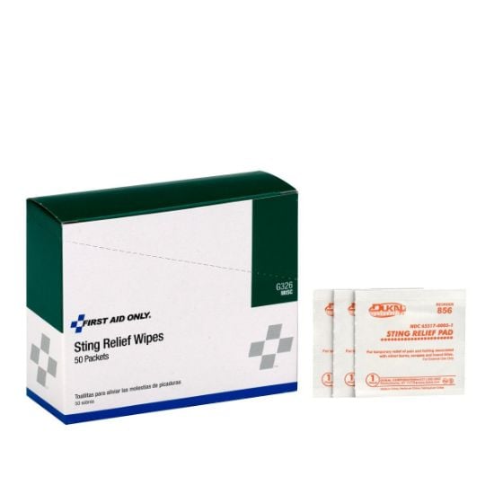 Picture of First Aid Only® Sting Relief Wipes 50Pk/Bx Part# - G326