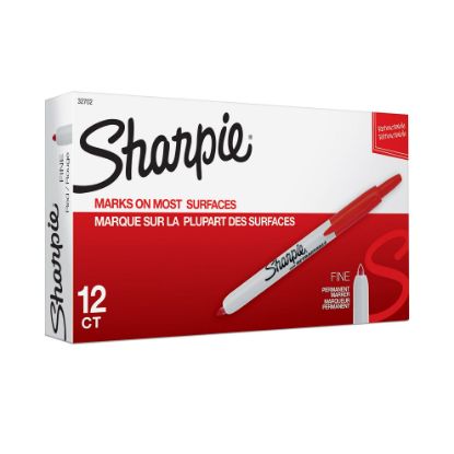 Picture of Sharpie® Retractble Perm Marker Fine Bullet Tip  Red Part# - 32702