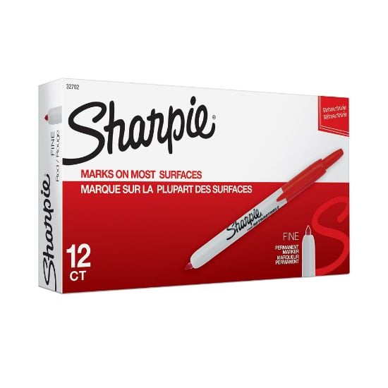 Picture of Sharpie® Retractble Perm Marker Fine Bullet Tip  Red Part# - 32702