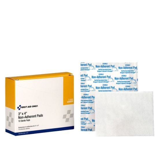 Picture of First Aid Only® 3"X4" Non-Adherent Pads 10/Box Part# - 3-605