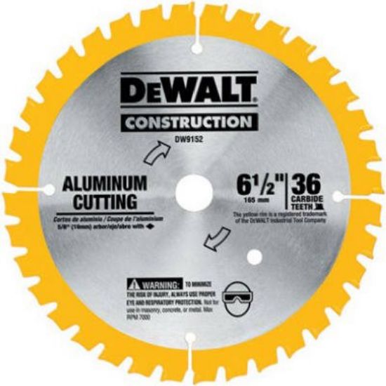 Picture of Dewalt® 6-1/2In 36T Alum Metal Cutt 5/8In Arbor Part# - Dw9152