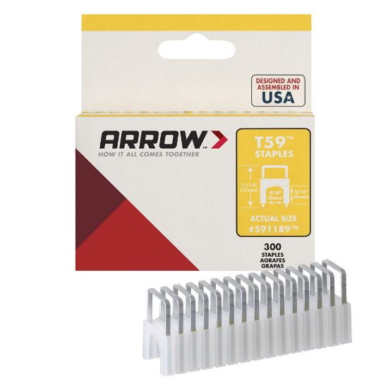 Picture of Arrow Fastener 5/16"X 5/16" Insulated Staple Clear 300/Box Part# - 591189