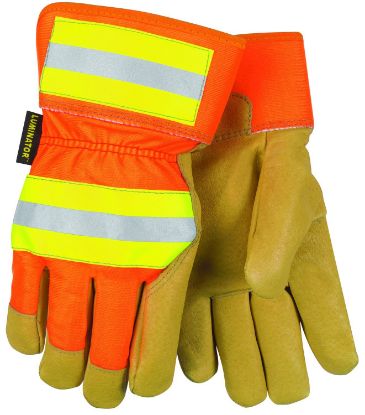 Picture of Mcr Safety Reflect. Pig Lea Palm  Thermosock Orange Part# - 19261L