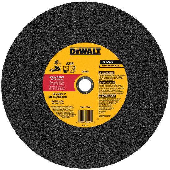 Picture of Dewalt® 14"X7/64"X1" General Purose Chop Saw Wheel Part# - Dw8001