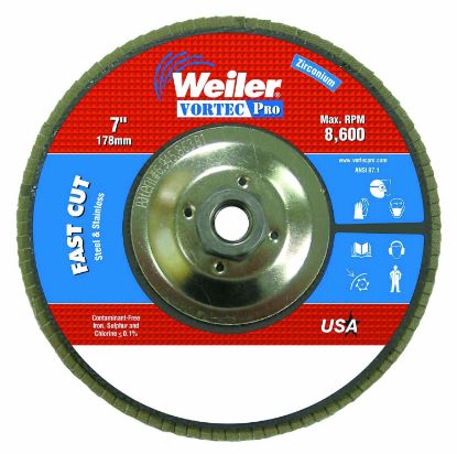 Picture of Weiler® 7" Wolv Angled Phenolicback 40Z 5/8"-11 Unc Nut Part# - 31368