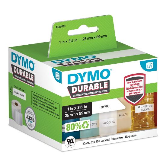 Picture of Dymo Dymo Lw Durable 1" X 3-1/2" (25Mm X 89Mm) White Part# - 1933081