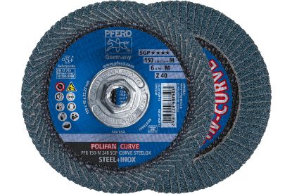 Picture of Pferd 6" X 5/8-11 Polifan Curve Flap Disc 40 Grit Part# - 67220