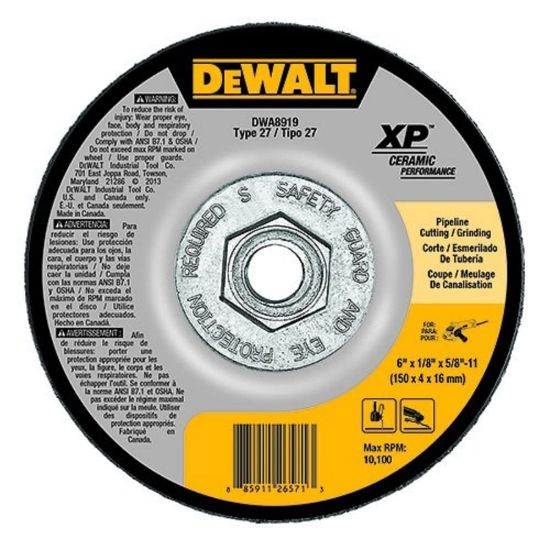 Picture of Dewalt® 6" X 1/8" X 5/8"-11 Ceramic Abrasive Part# - Dwa8919