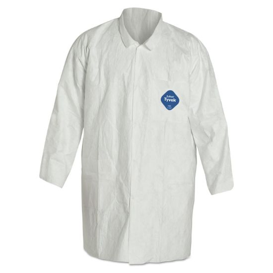 Picture of Dupont Med Dupont Tyvek Lab Coat Snap Ft 5- 2 Pockets Part# - D13397451