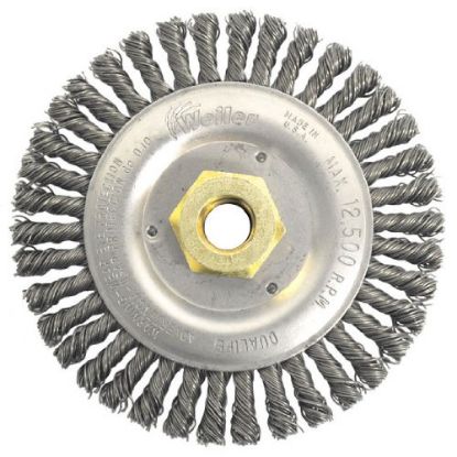 Picture of Weiler® Dually 5" Root Pass Brush- .020 Steel Wire- 5/8" Part# - 79802