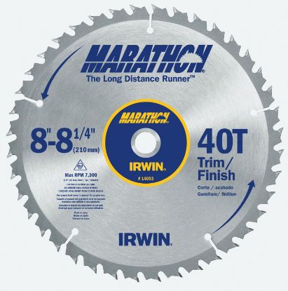 Picture of Irwin® 8In - 8-1/4In X 40T Trim/Finish Universal Arbor Part# - 14053