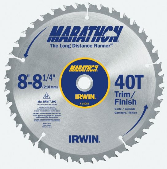 Picture of Irwin® 8In - 8-1/4In X 40T Trim/Finish Universal Arbor Part# - 14053