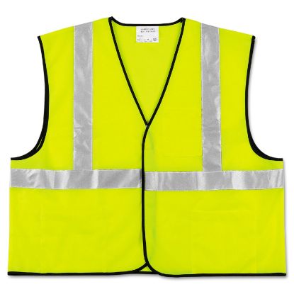 Picture of Mcr Safety Class Ii Solid Poly Fluorescent Lime Safety Vest Part# - Vcl2Sll