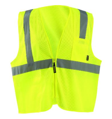 Picture of Occunomix Cl 2 Vest  Mesh  Beadedtape  Zip  2 Poc  Yel-Xl Part# - Eco-Imz-Yxl