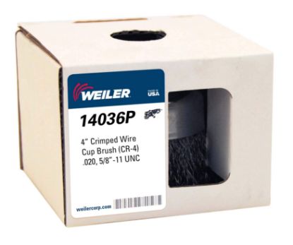 Picture of Weiler® Cr-4 .020 5/8-11 4"Dia Crimped Wire Cup Br Part# - 14036P