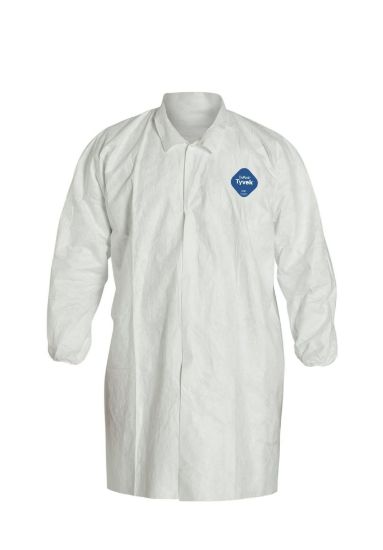 Picture of Dupont Tyvek Lab Coat Snap Front- Elastic Wrists Part# - D13397507