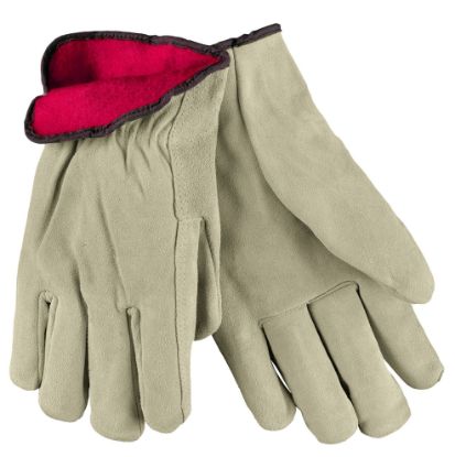 Picture of Mcr Safety Split Leather Drivers Gloves Red Fleece Part# - 3150Xl