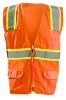 Picture of Occunomix Class 2 Solid Vest  2-Tone Tape  Zipper  Or  S Part# - Lux-Atrans-Os