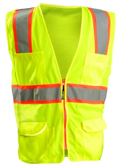 Picture of Occunomix Vest Sol/Mesh 2Tonetapezipper Cl2 Yel S Part# - Lux-Atrnsm-Ys