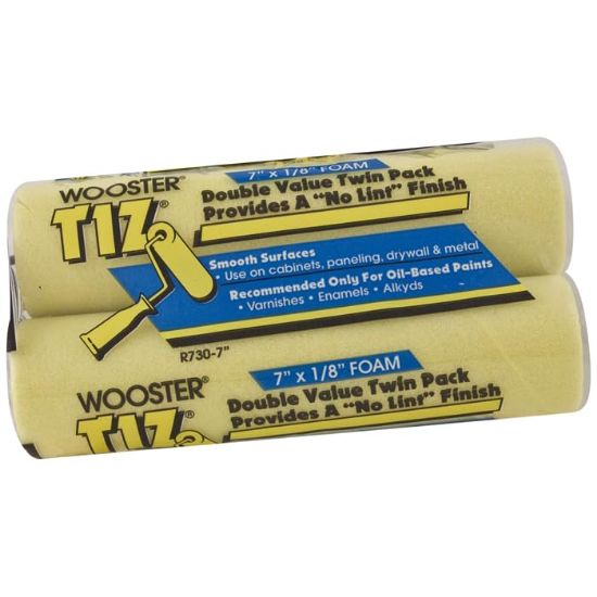 Picture of Wooster 7" Tiz Foam Twin Pack Roller Covers Bulk Part# - 00R7600070