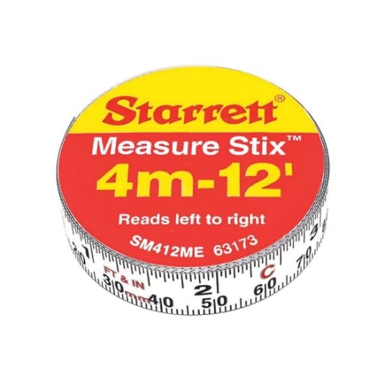 Picture of L.S. Starrett Measure Stix 1/2" X 3.65M/12' Metric/English Part# - Sm412Me