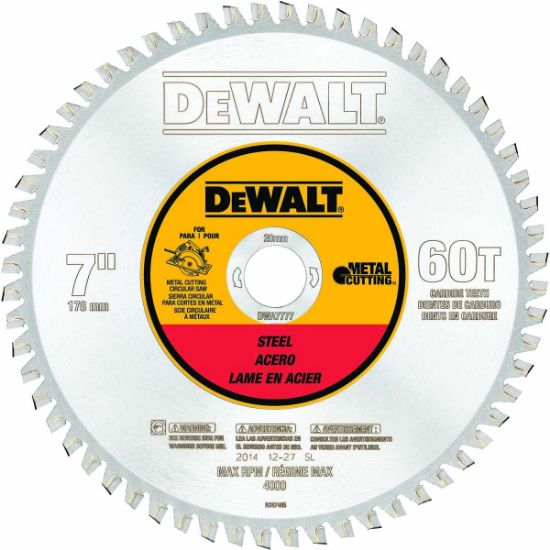 Picture of Dewalt® 7In 60T Fer Mtl Cutting20Mm Arbor Part# - Dwa7777