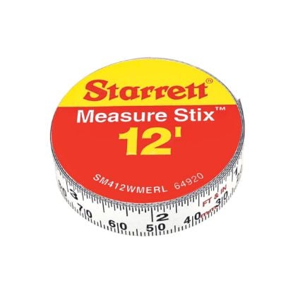 Picture of L.S. Starrett Measure Stix 1/2"X3.65M/12Ft Rgt To Lft  Metric Part# - Sm412Wmerl