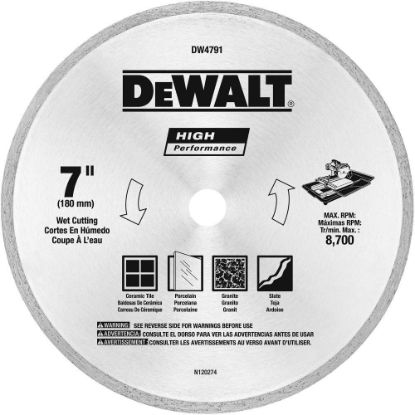 Picture of Dewalt® 7'' X .060 Tile Blade Wet Part# - Dw4791