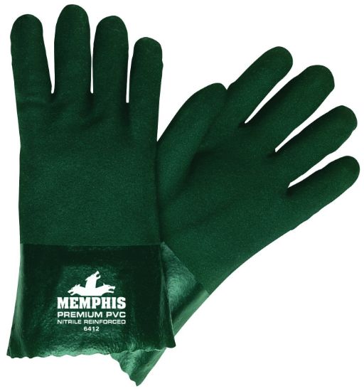 Picture of Mcr Safety Green 12" Gauntlet Jersey Lined Sandy Part# - 6412