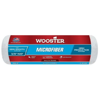 Picture of Wooster 9" Microfiber 3/8" Nap Roller Cover Bulk Part# - 00R5260090