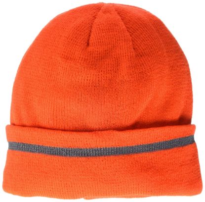 Picture of Occunomix Acr Knit Beanie  Fleeceliner  Refl. Stripe  Or Part# - Lux-Kcr-O-P