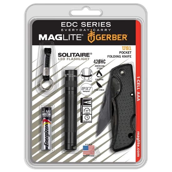 Picture of Mag-Lite Solitaire Led Light Withgerber Knife Black Part# - Sj3Atmk