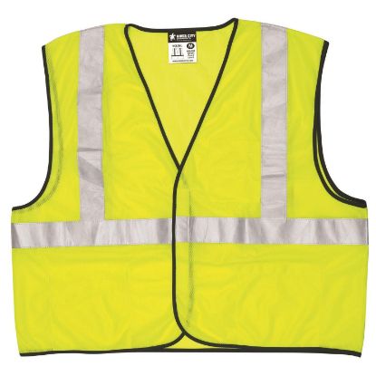 Picture of Mcr Safety Lime Green Class2 Econ Zip Mesh X2 Part# - Vcl2Mlzx2