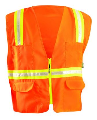 Picture of Occunomix Non-Ansi Vest Solid Tripletrim Zipper Or Xl Part# - Lux-Xtrans-Oxl