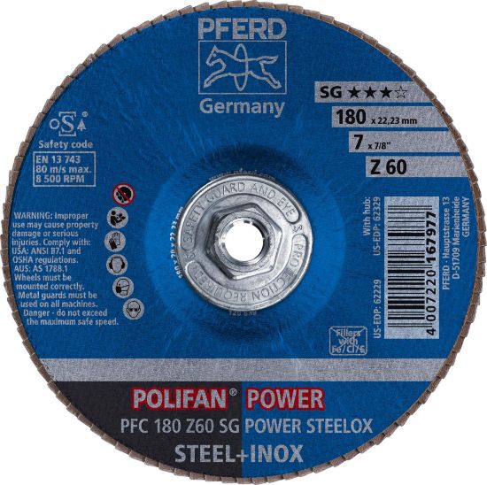 Picture of Pferd 7 X 5/8-11 Polifan Sg Zirc Conical 40G Part# - 62328